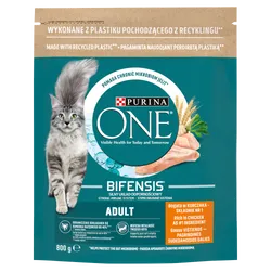 Purina One Adult Pełnoporcjowa Karma Dla Dorosłych Kotów Bogata W Kurczaka I Pełne Ziarna 800G