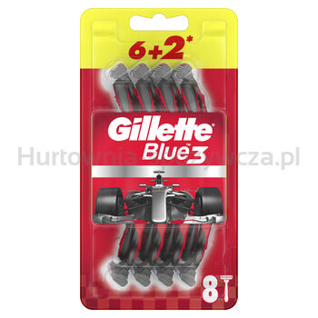 Gillette Blue3 Jednorazowe Maszynki Do Golenia Dla Mężczyzn, 6+2 Sztuki