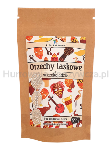 Orzechy Laskowe W Czekoladzie Bez Dodatku Cukrów Bezglutenowe 100 G - Pięć Przemian [BIO]