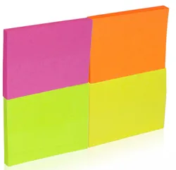 Donau Bloczek Samoprzylepny notes, 38x51mm, 4x50 kart., neonowe 