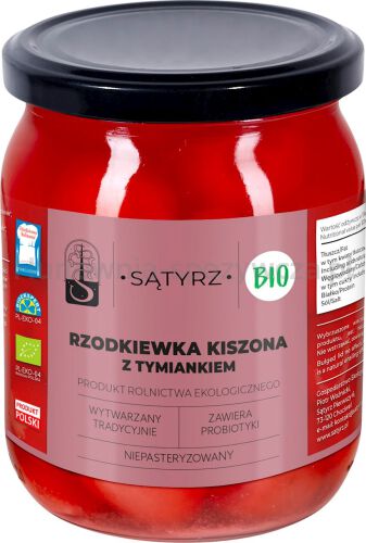 Rzodkiewka Kiszona Z Tymiankiem Bio 500 G (250 G) - Sątyrz [BIO]