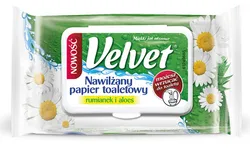 Velvet Papier Toaletowy celulozowy Rum&Aloe, nawilżany, 48 listków, biały