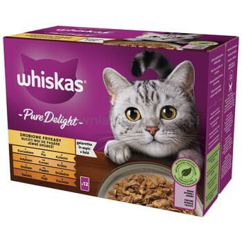 Whiskas Pure Delight Drobiowe Frykasy Galaretka Z Kurczakiem, Z Indykiem, Z Drobiem I Z Kaczką 1,02 Kg (12X85 G)