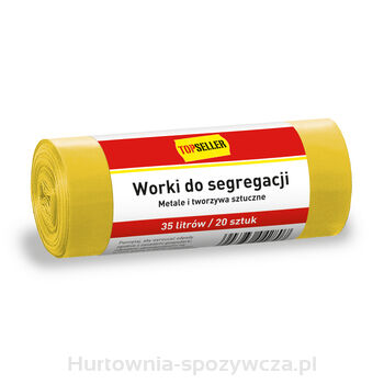Topseller Worki Do Segregacji 35L Żółte 20 Szt.