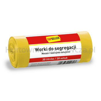 Topseller Worki Do Segregacji 35L Żółte 20 Szt.