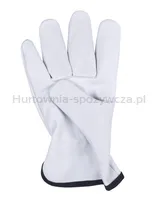 Rękawice robocze DONAU SAFETY DS-DRIVCOW, driver, skóra bydlęca, rozm. 10/XL, białe - 2