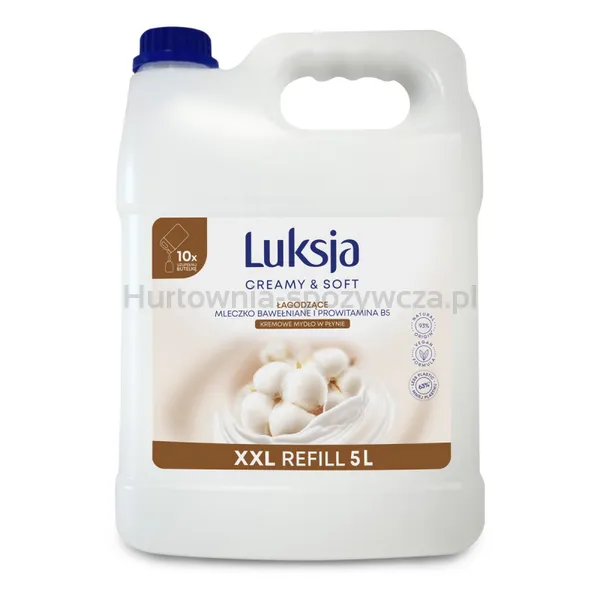 Luksja Kremowe mydło w płynie bawełna, zapas 5l