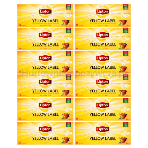 Lipton Herbata Yellow Label Herbata Czarna 25 Torebek x12 szt.