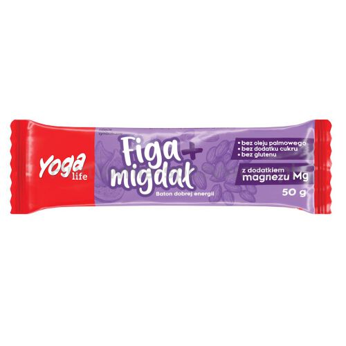 Baton Figowy Z Magnezem Bezglutenowy 50 G - Yoga Life [BIO]