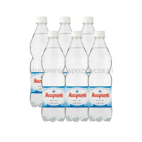 Muszynianka Woda mineralna gazowana, średnionasycona CO2 0,6 l
