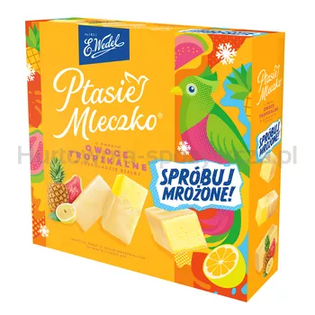 Wedel Ptasie mleczko o smaku owoce tropikalne w czekoladzie białej 340g