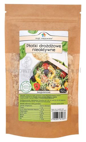 Płatki Drożdżowe Nieaktywne Bezglutenowe 150 G - Pięć Przemian [BIO]