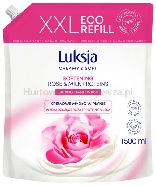 Kremowe mydło w płynie LUKSJA, róża, zapas 1500ml