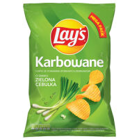 Lay's Karbowane Chipsy Ze Starannie Wybranych Ziemniaków O Smaku Zielona Cebulka 190G