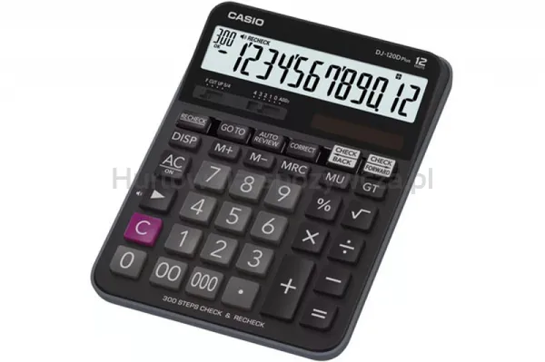 Kalkulator Biurowy Casio Dj-120Dplus, 12-Cyfrowy, 144X192Mm, Czarny