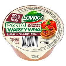 Łowicz Pasta warzywna papryka i czerwona fasola 80 g