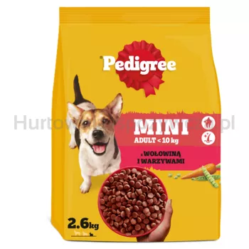 Pedigree Mini Adult sucha karma z wołowiną i warzywami 2,6 kg