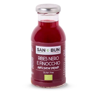 San E Bun Napój Infusion Jabłko - Czarna Porzeczka - Koper Włoski Bez Dodatku Cukru Bezglutenowy Bio 200 Ml - San E Bun [BIO]