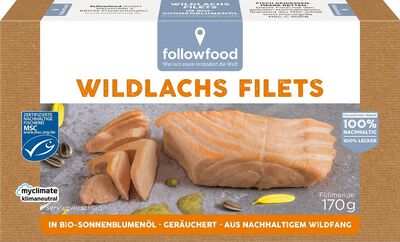 Followfood Łosoś Dziki Wędzony Msc Filety W Bio Oleju Słonecznikowym 170 G (124 G) [BIO]