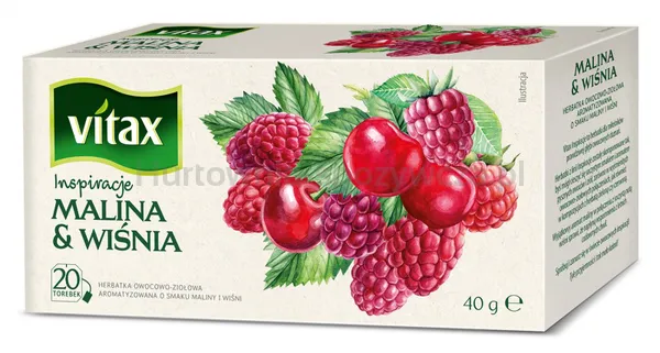 Vitax Herbata Inspirations, Malina I Wiśnia, 20 Torebek