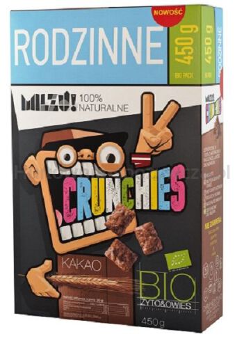 Crunchies Żytnio - Owsiane Kakaowe Bio 450 G - Milzu [BIO]