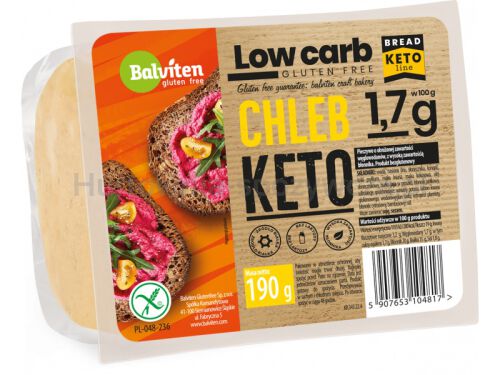 Chleb Krojony Keto O Obniżonej Ilości Węglowodanów Bezglutenowy 190 G - Balviten [BIO]