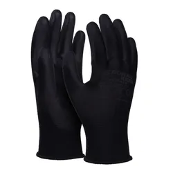 Rękawice Donau Safety Pu Black, Kat. Ii, Rozm. 10, Czarne