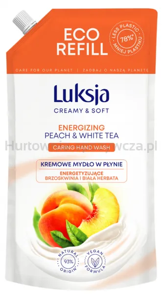 Kremowe mydło w płynie LUKSJA, brzoskwinia, zapas 900ml