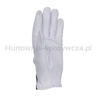 Rękawice robocze DONAU SAFETY, skóra kozia po stronie dłoni, ściągacz, rozm. 8/M, biało-granatowe - 3