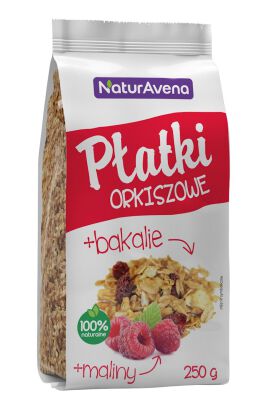 Płatki Orkiszowe Z Maliną I Bakaliami 200 G - Naturavena [BIO]