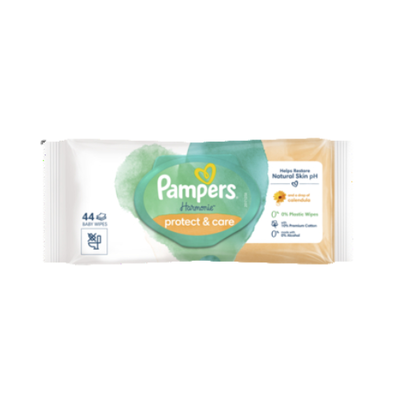 Pampers Harmonie Protect & Care Chusteczki nawilżane dla dzieci 1 opakowanie = 44 chusteczki