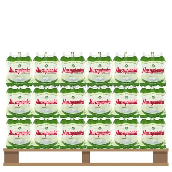 Muszynianka Woda Plus Naturalna częściowo odgazowana, wysokozmineralizowana , niskonasycona CO2 0,6 l<br>Paleta 1080 szt.