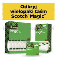 Taśma Biurowa Scotch® Magic™ (9-1933R8), Matowa, 19Mm, 33M, 7Szt., 1 Rolki Gratis - 2
