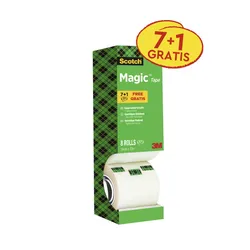 Taśma Biurowa Scotch® Magic™ (9-1933R8), Matowa, 19Mm, 33M, 7Szt., 1 Rolki Gratis