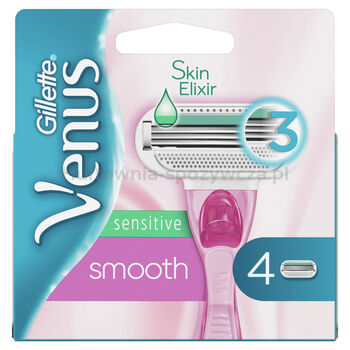 Gillette Venus Smooth Sensitive Ostrza Wymienne Do Maszynki Do Golenia, 4 Sztuki