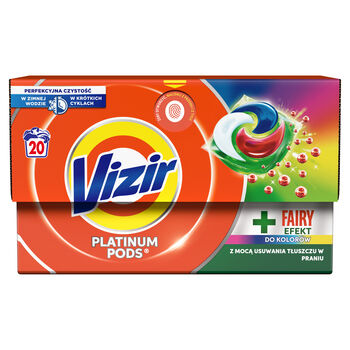 Vizir Platinum PODS Color + Fairy Effect Kapsułki do prania, 20 prań 424g