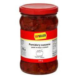 Topseller Pomidory Suszone paski w oleju z ziołami 270g/150g