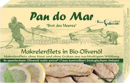 Makrela Filety W Bio Oliwie Z Oliwek Extra Virgin 120 G (90 G) - Pan Do Mar [BIO]