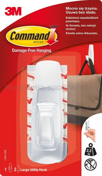 Hak wielokrotnego użytku COMMAND™ (17003 PL), duży, biały