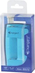 Dziurkacz KANGARO Aion-10G/S, dziurkuje do 10 kartek, metalowy, w pudełku PP, turkusowy