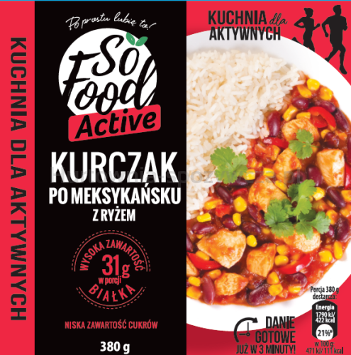 Kurczak Po Meksykańsku Z Ryżem 380 G - So Food (Active) [BIO]