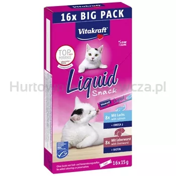 Vitakraft Cat Liquid Snack wątróbka i łosoś 16x15g