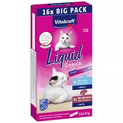 Vitakraft Cat Liquid Snack wątróbka i łosoś 16x15g