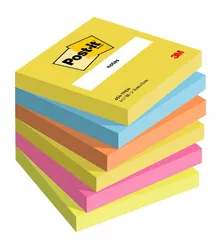 Karteczki Samoprzylepne Post-It®, Energetic, 76X76Mm, 6X100 Kart.