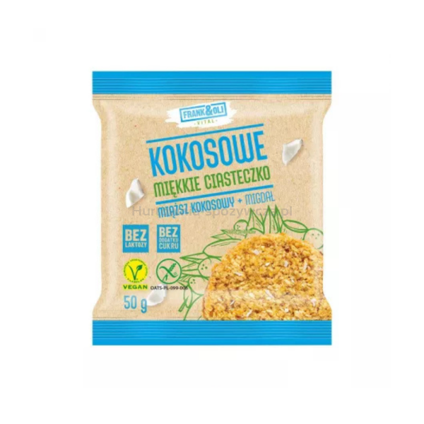Frank & Oli Kokosowe miękkie ciasteczko miąższ kokosowy + migdał 50 g