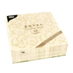 Serwetki, &quotROYAL Collection&quot, składane w 1/4, 40 cm x 40 cm, szampański, &quotDamascato&quot 50 szt.