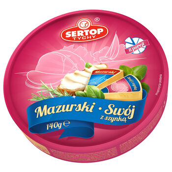 Sertop Produkt Seropodobny Topiony Mazurski Swój Z Szynką, Krążek 140 G 