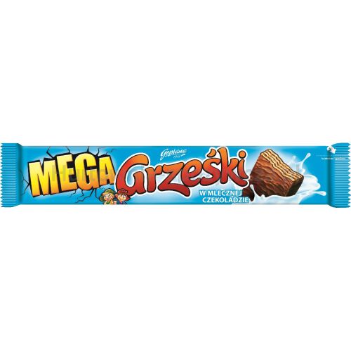 Grześki Mega Wafel Przekładany Kremem Kakaowym W Mlecznej Czekoladzie 48G