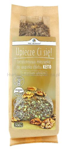 Mieszanka Do Wypieku Chleba Z Orzechami Włoskimi Bez Dodatku Cukrów Bezglutenowa Keto 500 G - Pięć Przemian [BIO]