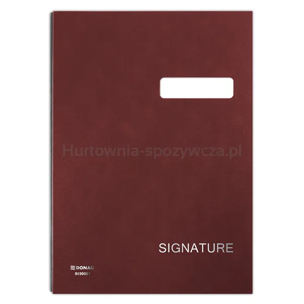 Teczka Do Podpisu Donau, Karton/Pp, A4, 450Gsm, 20-Przegr., Bordowa